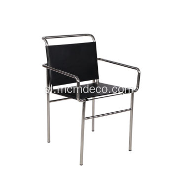 Sodoben dizajn Črni usnjeni stol Eileen Grey Roquebrune
